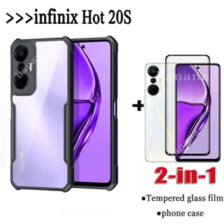 2in1 Hot 20S เคสแข็ง แบบใส กันกระแทก สําหรับ infinix Hot 20 5G 12i 12 11 10 play 11s 10s