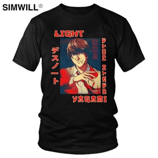 Light Yagami Death Note Tshirt Men Pre-shrunk Cotton Casual T-shirt Round Neck Short Sleeve Manga Anime Tee Shirt C_12