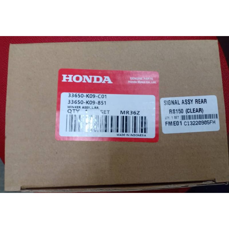 ชุดป้ายด้านหลัง RS150 CLEAR 33650-K09-C01/33650-K09-851