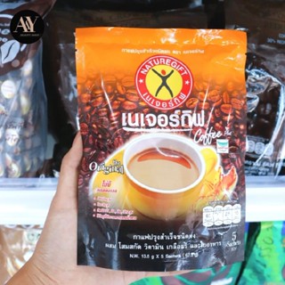 เนเจอร์กิฟ Coffee พลัส Original ผสมโสม วิตามิน เกลือแร่ ใยอาหาร น้ำหนักสุทธิ 13.5g×5ซอง