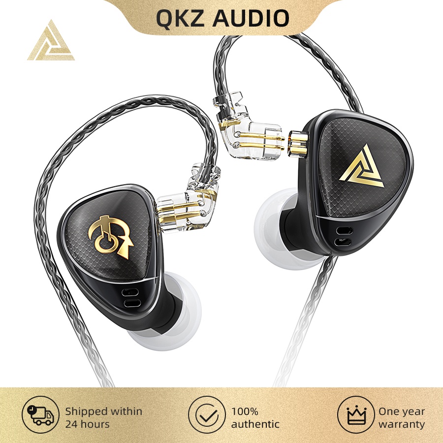 QKZ x HBB Khan 2 DD Driver HiFi Earphone In Ear Monitor IEM 3D Printed Shell Detachable OFC 0.75mm 2 Pin Cable for Audiophile
