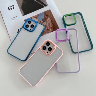 เคสหลังใสขอบสีงานดี ตะกร้าSamsung A14 5g A34 5g A03 A22 5g A13 4g A13 5g A04s A23 A53 5g  A12 5g