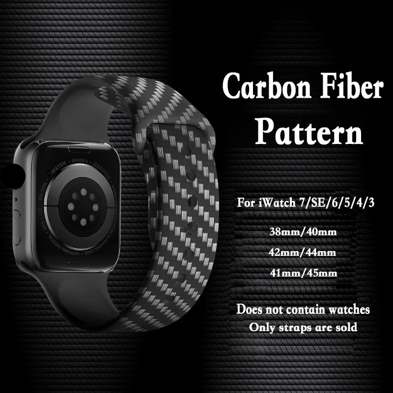 สมาร์ทสายนาฬิกาคาร์บอนไฟเบอร์สำหรับนาฬิกา iWatch Series 11 10 9 8 7 6 5 4 3 2 1 SE ultra49mm46mm44mm42mm41mm40mm38mm45mm