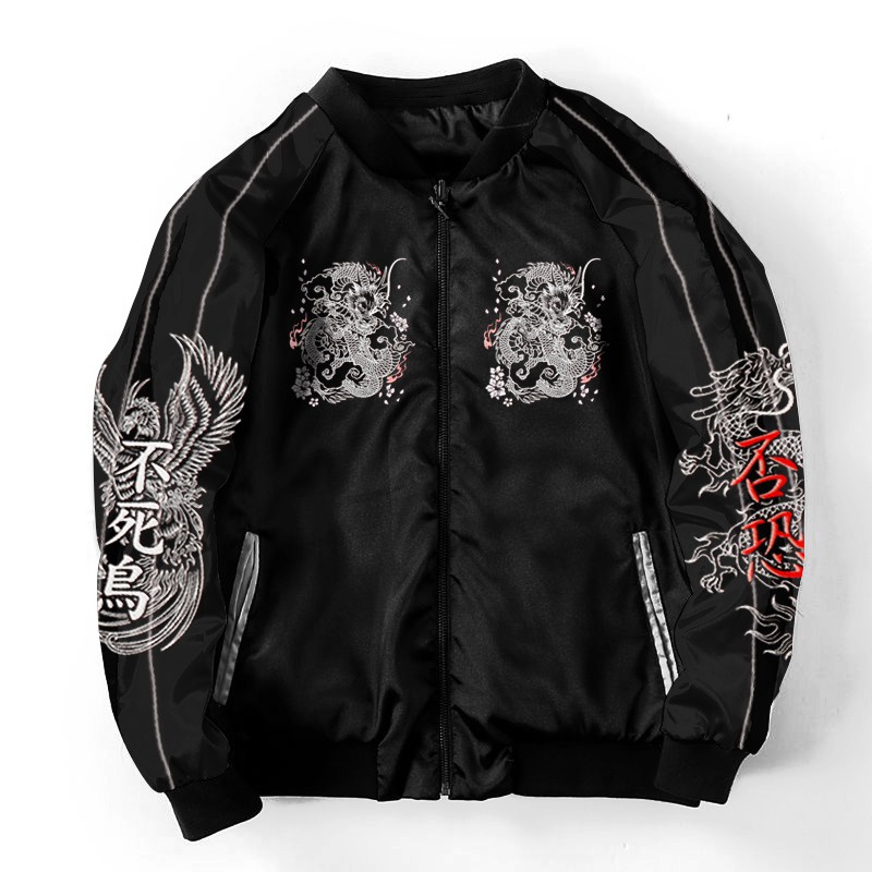 Sukajan Kurode Ryu Bomber Jacket ล ่ าสุด Dragon Jacket Full เย ็ บปักถักร ้ อย Unisex Original