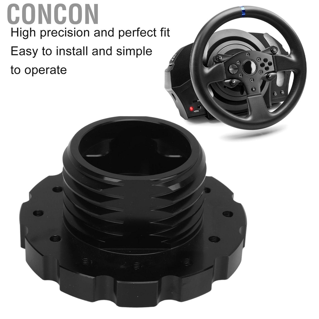 Concon อะแดปเตอร์พวงมาลัยสีดำที่แม่นยำสำหรับ Thrustmaster T300 T500 PCD 73 มม