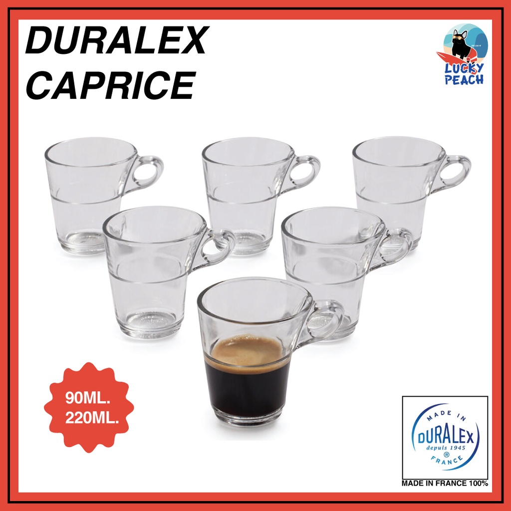 โล๊ะจนกว่าสินค้าจะหมด (แบ่งขาย) DURALEX Caprice Clear Cup ขนาด 90ML./220ML. แก้วมีสไตล์ สินค้าของแท้จากฝรั่งเศส