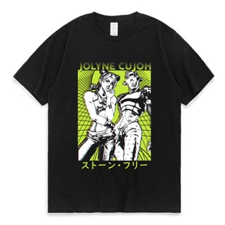 T-Shirtเสื้อยืดแขนสั้น ผ้าฝ้าย 100% พิมพ์ลายกราฟิก Jojo Bizarre Adventure แฟชั่นฤดูร้อน สไตล์ญี่ปุ่น สําหรับผู้ชาย และผู