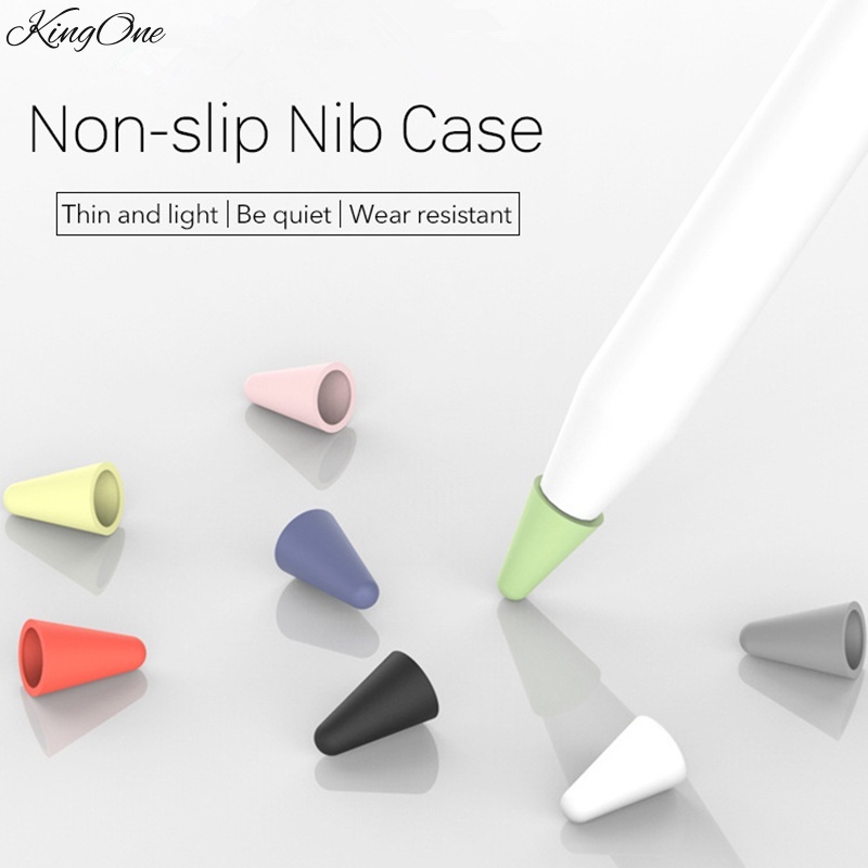【จัดส่งใน 24 ชั่วโมง】KingOne 8-Pack เคส Nib นำไปใช้กับ Pencil1&2 แท็บเล็ต Stylus Nib เคสซิลิโคน