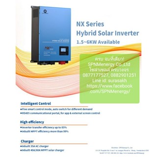 ไฮรบริดออฟอินเวอเตอร์ มีชาร์จเจอในตัว  LVTOPSUN NX100 Series หม้อแปลงเทอรอยด์ 1.6KW 3Kw 5Kw พีค 3 เท่า By SPNMenergy