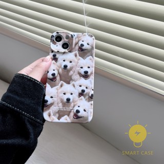 For เคสไอโฟน 14 Pro Max [Cute Dog Samoyed Hard Film Print] เคส Phone Case For iPhone 14 Pro Max Plus 13 12 11 X XS Max XR For เคสไอโฟน11 Ins Korean Style Retro Classic Couple Shockproof Protective TPU Cover Shell