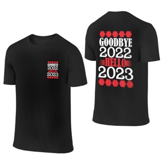 [S-5XL]ผ้าฝ้าย 100% Goodbye เสื้อยืดผ้าฝ้าย พิมพ์ลาย Hello 2023 ปีใหม่ล่าสุด (32) สําหรับผู้ชาย 2023