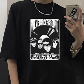 ใหม่ เสื้อยืดลําลอง แขนสั้น ผ้ากํามะหยี่ พิมพ์ลาย The Velvet Underground สไตล์ญี่ปุ่นวินเทจ แฟชั่นสําหรับผู้ชาย