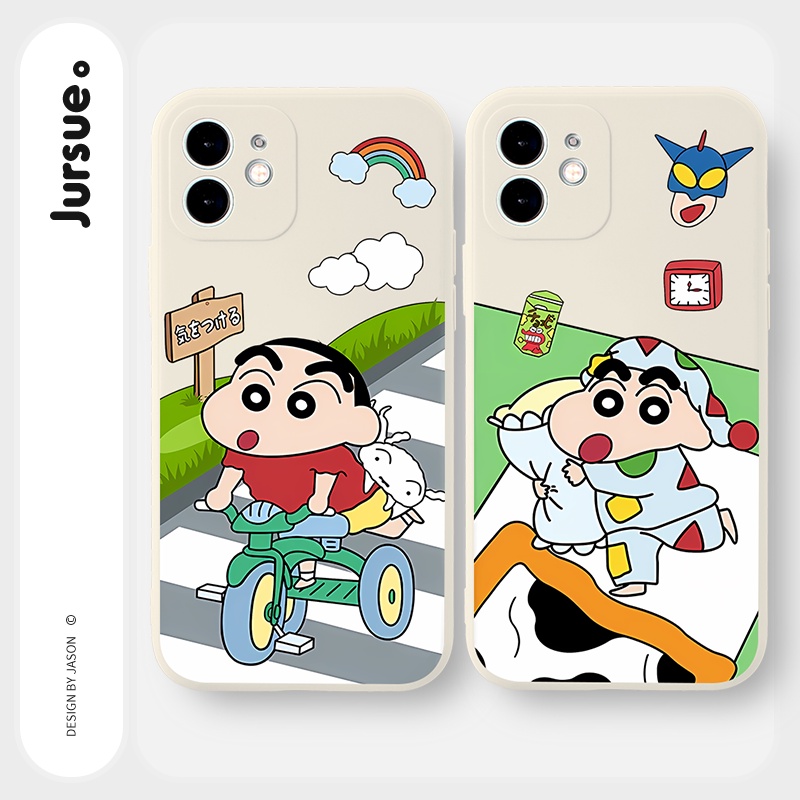 JURSUE เคสไอโฟน เคสซิลิโคนนุ่มกันกระแทกการ์ตูนน่ารักตลก เคสโทรศัพท์ Compatible for iPhone 16 15 14 13 12 11 Pro Max SE 2020 X XR XS 8 7 Plus พลัส Y2855