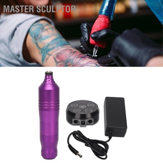 Master Sculptor ชุดปากกาสักโรตารี่ ตลับเข็ม Professional Complete Tattoo Power Supply Kit 100‑240V