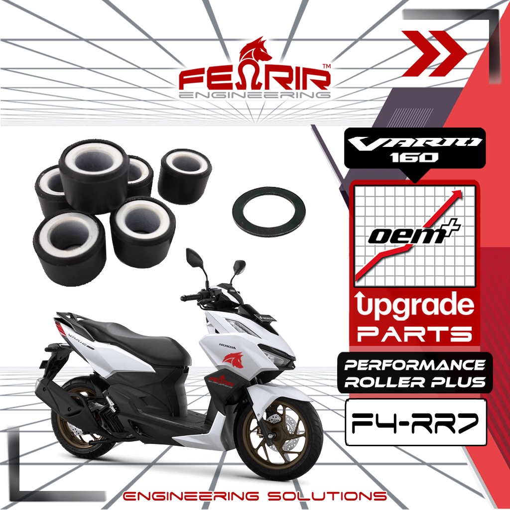 Vario 160 Racing Roller + แหวน CVT เหล็ก - Fenrir F4-RR7