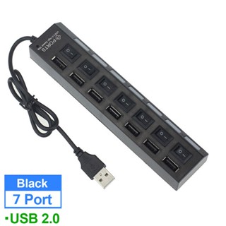 ตัวเพิ่มช่อง USB ช่องต่อ พอร์ตฮับ 7ช่อง High Speed USB 2.0 HUB อะแดปเตอร์ USB หัวแปลง Type-c เป็น USB3.0