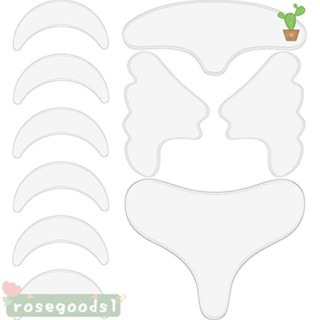 Rosegoods1 สติกเกอร์กําจัดริ้วรอย ใช้ซ้ําได้ สําหรับยกกระชับใบหน้า คอ 11 ชิ้น