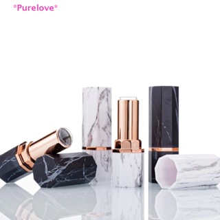 Purelove&gt; หลอดเปล่า ลายหินอ่อน ขนาด 12.1 มม. แบบเปลี่ยน สําหรับใส่ลิปบาล์ม เครื่องสําอาง