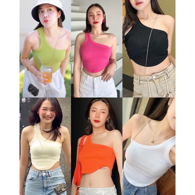 [ พร้อมส่ง ]เสื้อปาดไหล่ ไหล่เดียว unigam