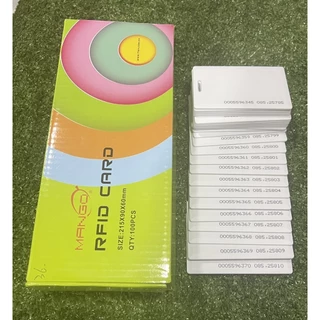บัตรคีย์การ์ด เเบบหนา แบบเรียงเบอร์ ยี่ห้อ Mango ชนิด RF-ID Card 125 kz 100 ใบ