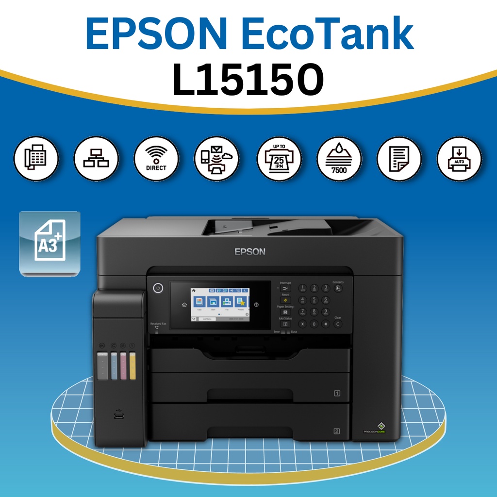 ปริ๊นเตอร์ Epson EcoTank L15150 A3 Wi-Fi Duplex All-in-One Ink Tank