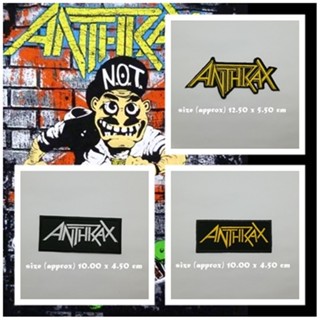 ตัวรีดติดเสื้อ งานปัก ตกแต่งเสื้อผ้า แจ๊คเก็ต Anthrax Embroidered Iron on Patch  DIY