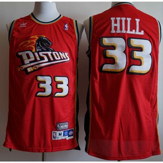 ขายดี ลูกสูบดีทรอยต์ NBA สําหรับผู้ชาย #33 เสื้อกีฬาบาสเก็ตบอล ปักลาย Grant Hill สีแดง สไตล์วินเทจ MBckgk89JClpig37