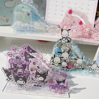 Sanrio สไลด์อะคริลิค ลาย Kuromi Melody Cinnamoroll สําหรับตกแต่งโต๊ะ DIY