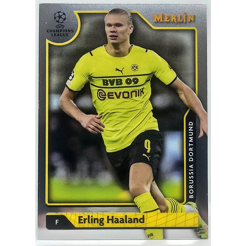 การ์ดนักฟุตบอล ฟุตบอล ใบเบส 2021-22 Topps Merlin UEFA Erling Haaland  BORUSSIS DORTMUND