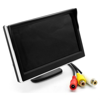 5 นิ้ว LCD HD สี หน้าจอภาพมองหลัง จอมอนิเตอร์ติดรถยนต์ รองรับกล้องมองหลัง VCD DVD GPS พร้อมอินพุตวิดีโอ 2 ช่อง