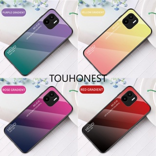 เคส Xiaomi Redmi Note 11T Pro Plus เคส Redmi 10 เคส Redmi K40S เคส Redmi K50 Ultra Case Redmi A1 Plus Luxury Gradient Ultra-Thin Tempered Glass Back Cover Phone Cases หรูหรา ไล่ระดับ บางเฉียบ กระจกนิรภัย เคสโทรศัพท์ด้านหลัง