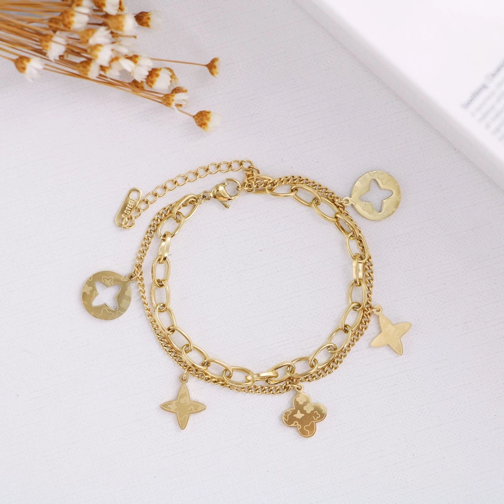 สร้อยข้อมือไทเทเนียม จี้ดอกไม้ thumbnail 5