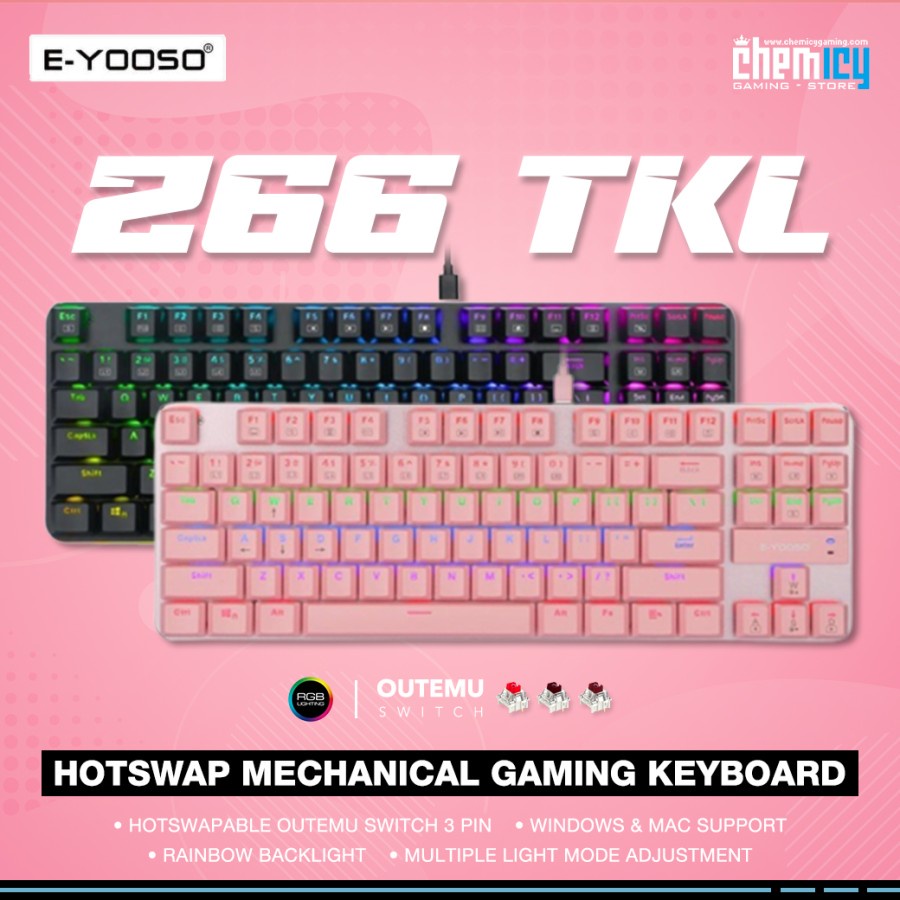 E-YOSO Z66 87% TKL RGB Hotswap Mechanical Gaming Keyboard