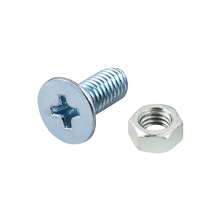 MACHINE สกรูเกลียวมิลน็อต JF DEXZON 5X12 มม. 25 ตัวMACHINE SCREW WITH NUT JF DEXZON 5X12MM 25PCS