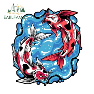 สติกเกอร์ไวนิล กันน้ํา ลายอนิเมะ Yin Yang Koi Fish ขนาด 13 ซม. x 11.8 ซม. สําหรับตกแต่งรถยนต์ แล็ปท็อป