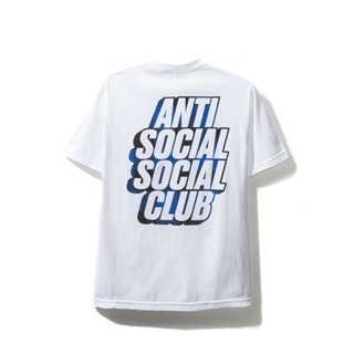 Anti Social Social Club Blocked Blue Plaid White Teeเสื้อยืดแขนสั้น