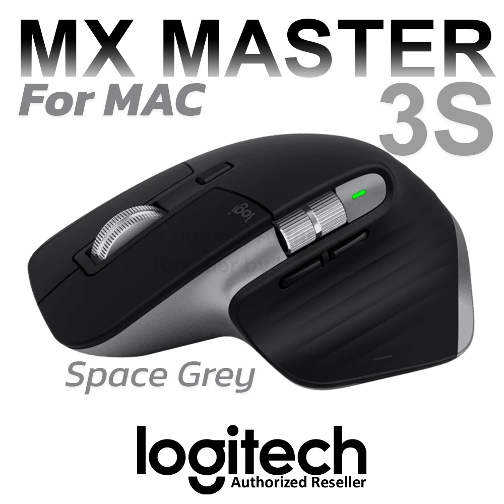 Logitech MX Master 3S for MAC Wireless Mouse (Space Grey) เมาส์ไร้สาย สีดำ ของแท้ ประกันศูนย์ 1ปี