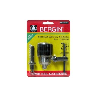 DRILL หัวสว่านรูเกลียว + ข้อต่อ BERGIN 1/2 นิ้วx20 นิ้วDRILL CHUCK WITH KEY BERGIN 1/2"X20"