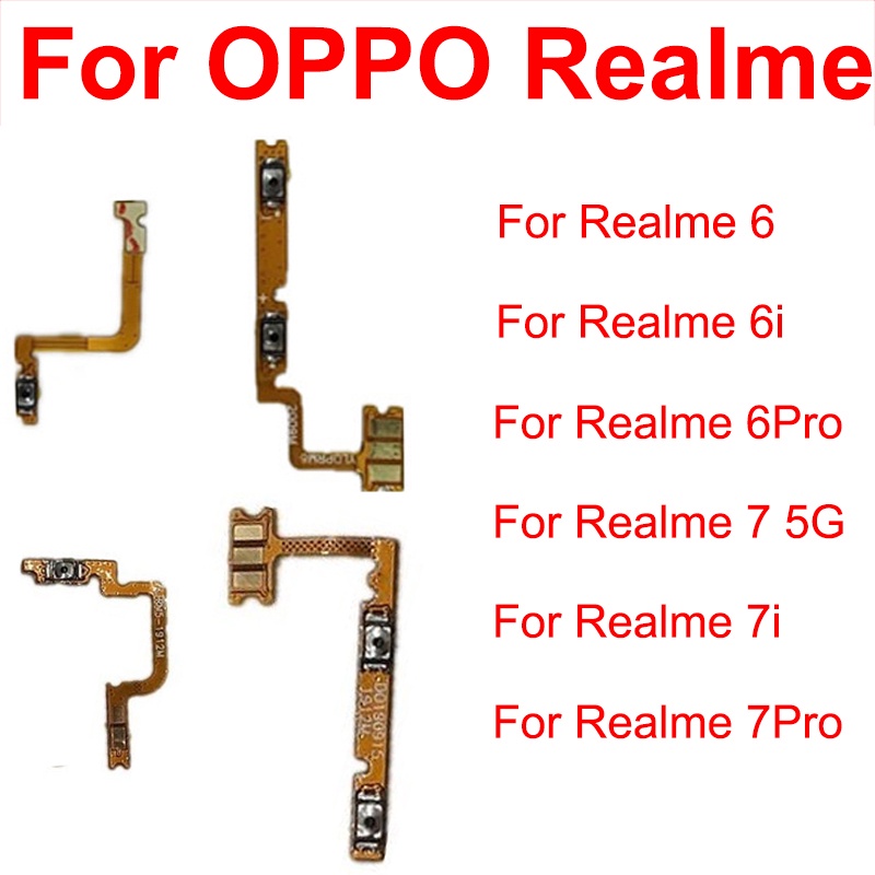 Power Volume Flex Cable สําหรับ Oppo Realme 6 6i 6Pro 7 7i 7Pro 5G RMX2111 ปริมาณด้านข้างปุ่ม Flex R