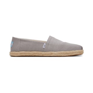 TOMS รองเท้าลำลองผู้หญิง สลิปออน รุ่น Alpargata Rope Drizzle Grey Recycled Cotton Slubby Woven (CB) รองเท้าลิขสิทธิ์แท้