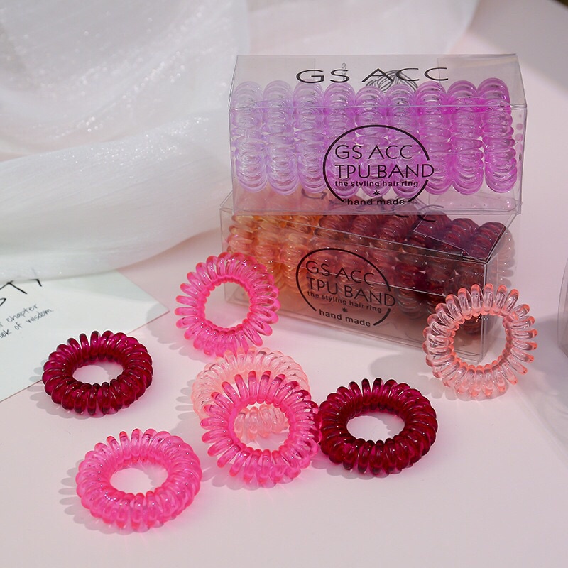ยางรัดผมเกลียว เชือกสาวไล่โทนสีแบบไม่มีรอยต่อผมสีผม Tie สูงยืดหยุ่นหัวเชือกขนมยางสีวงอุปกรณ์ผม - รูปที่ 6