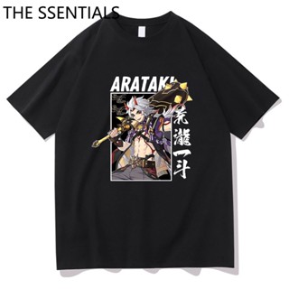 Arataki Itto T-Shirt Men Funny Harajuku Streetwear Graphic Genshin Impact Shirt Male Kawaii Tshirt Cartoon Tees_03