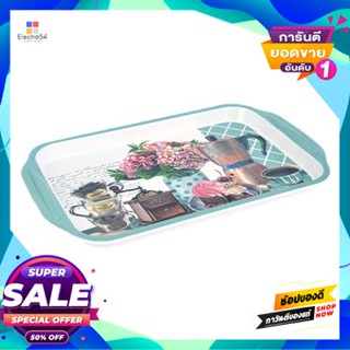 Melamine ถาดเมลามีนทรงเหลี่ยม Kassa Home รุ่น Yl015414 ขนาด 8 นิ้ว ลาย Coffee Timesquare Melamine Tray  Home Model Yl015