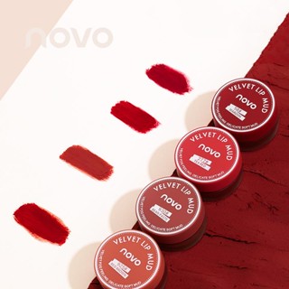 NOVO Lipstick Mousse Solid Canned Lip Balm Glaze Moisturizing Matte Lipstick Watery Lip Gloss Lasting Blush Makeup for Lip/Cheek