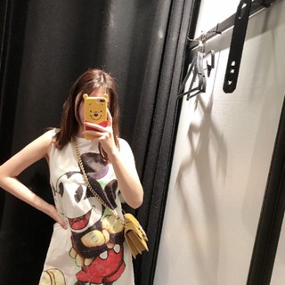 Xiaoqijia ZARA2021 ชุดเดรส พิมพ์ลายการ์ตูนมิกกี้เมาส์ สําหรับผู้หญิง5643329 5643/329