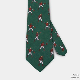 Baseball Sport Pattern on Green 3 inch Necktie-เนคไทสีเขียวลายกีฬาเบสบอล