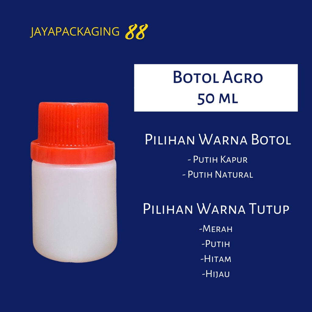JP88 AGRO BOTTLE 50 ML LABOR BOTTLE HDPE CAPSULE BOTTLE
