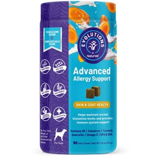 วิตามินสำหรับสุนัข NaturVet Evolutions สูตร Advanced Allergy Support Skin &amp; Coat Health ขนาด 90 เม็ด