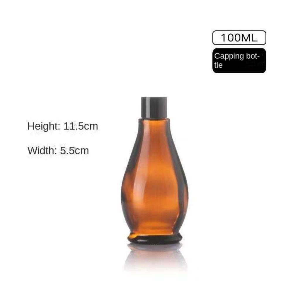 Lyndon ขวดน้ําหอม Aromatherapy Travel Lotion ขวดปั๊ม 10ml-100ml แก้ว Amber Essential Oil Dropper ขวด