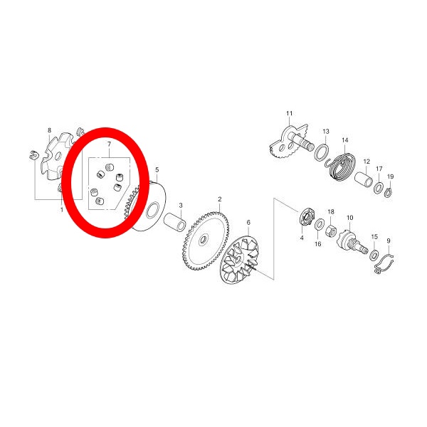 ชุดตุ้มน้ำหนัก แท้ CLICK-150i ปี 2019 22123-K36-T00 HONDA 1 ชุด 6 เม็ด เม็ดตุ้ม ราคา ถูกที่สุด ดีลบีเคเค แกลเลอรีภาพที่ 7